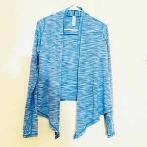 IVIVVA by Lululemon Fours a Charm Wrap Top Size 14 Blue/White